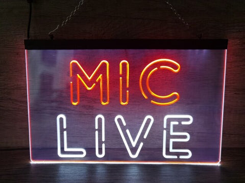 Image of Mic Live Two Tone Illuminate Sign