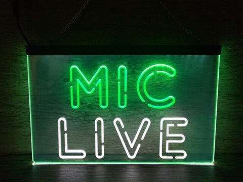 Image of Mic Live Two Tone Illuminate Sign