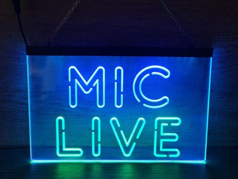Image of Mic Live Two Tone Illuminate Sign