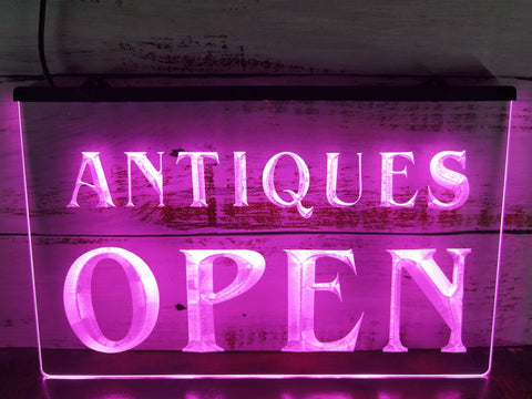 Image of Antiques Open Illuminated Sign