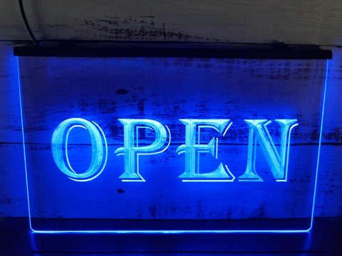 Image of Open LED Neon Sign in blue
