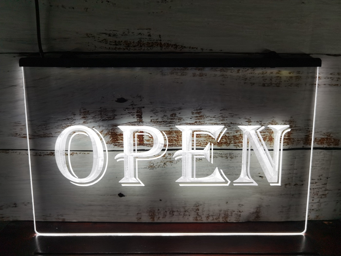 Open LED Neon Sign in white
