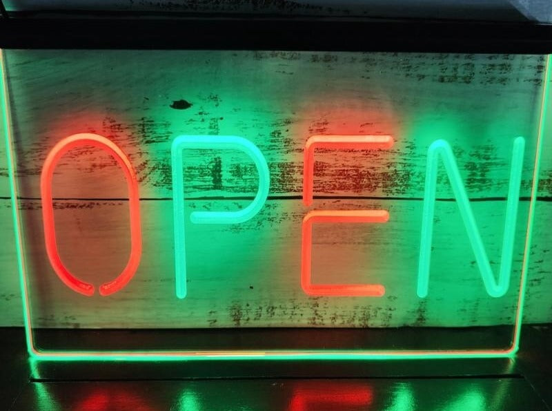 Open Two Tone Illuminated Sign