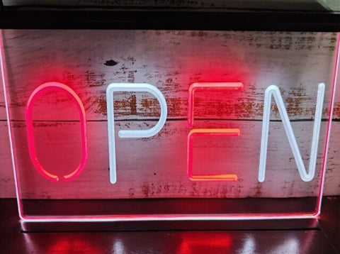 Image of Open Two Tone Illuminated Sign