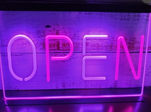 Image of Open Two Tone Illuminated Sign