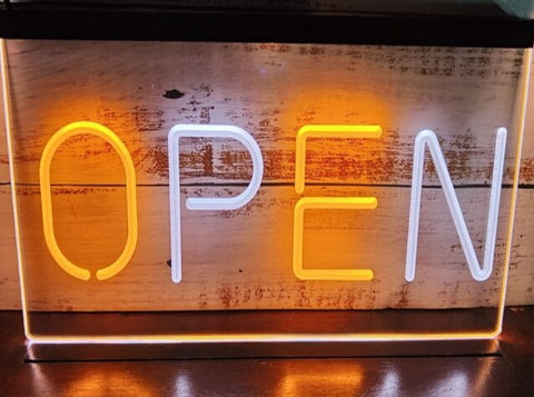 Image of Open Two Tone Illuminated Sign