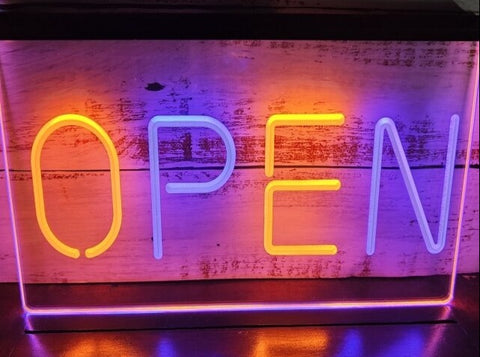 Image of Open Two Tone Illuminated Sign