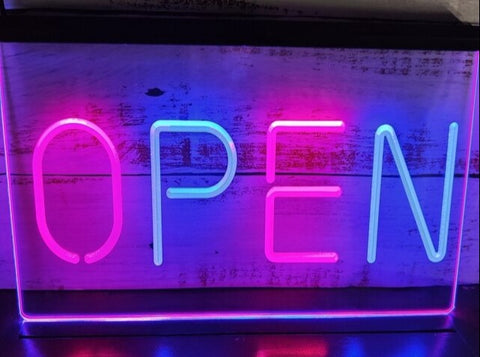 Image of Open Two Tone Illuminated Sign