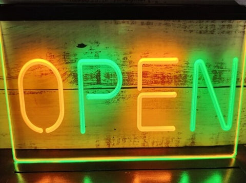 Image of Open Two Tone Illuminated Sign