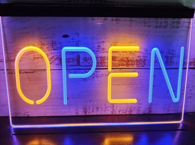 Open Two Tone Illuminated Sign