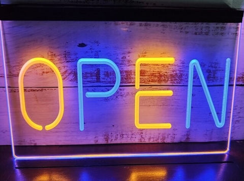 Image of Open Two Tone Illuminated Sign