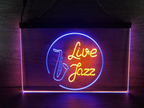 Image of Live Jazz Two Tone Illuminated Sign
