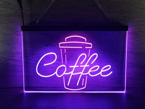 Image of Coffee Cup Take Out Two Tone Illuminated Sign