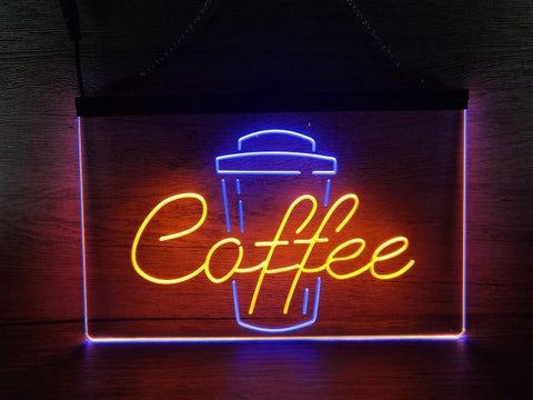 Image of Coffee Cup Take Out Two Tone Illuminated Sign