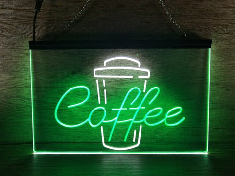 Image of Coffee Cup Take Out Two Tone Illuminated Sign