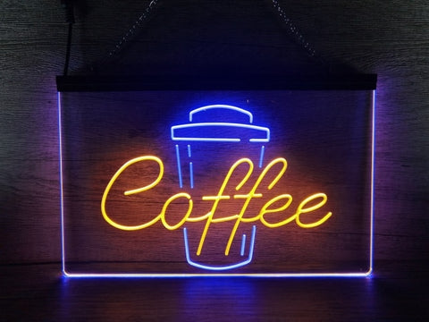 Image of Coffee Cup Take Out Two Tone Illuminated Sign