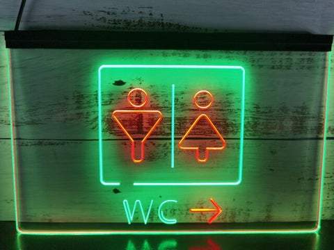 Image of WC Restroom Toilet Two Tone Illuminated Sign