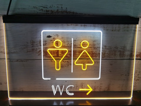 Image of WC Restroom Toilet Two Tone Illuminated Sign
