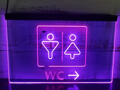 Image of WC Restroom Toilet Two Tone Illuminated Sign