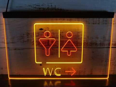 Image of WC Restroom Toilet Two Tone Illuminated Sign