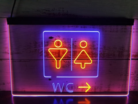 Image of WC Restroom Toilet Two Tone Illuminated Sign