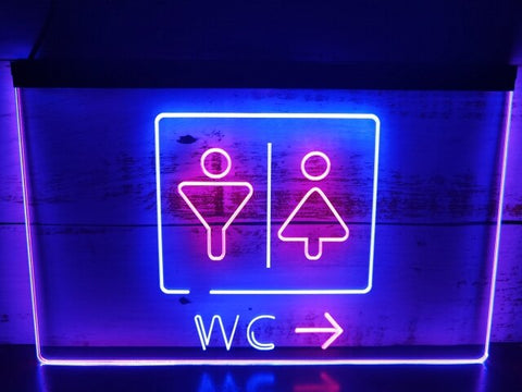 Image of WC Restroom Toilet Two Tone Illuminated Sign