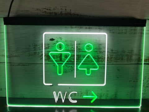 Image of WC Restroom Toilet Two Tone Illuminated Sign