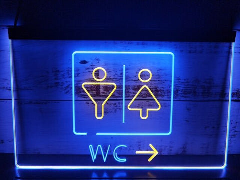 Image of WC Restroom Toilet Two Tone Illuminated Sign