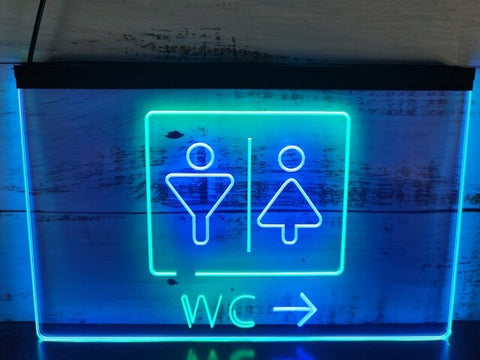 Image of WC Restroom Toilet Two Tone Illuminated Sign