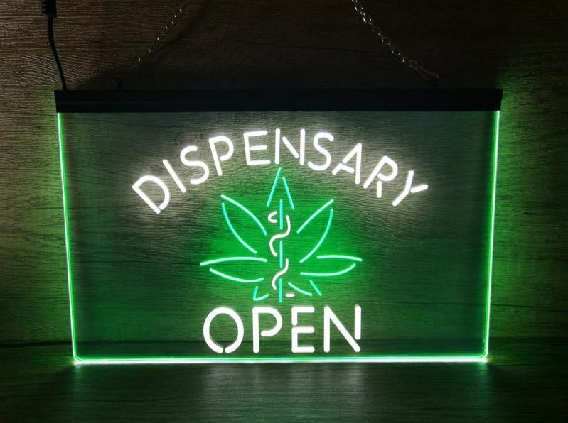 Dispensary Open Medical Marijuana Two Tone Illuminated Sign