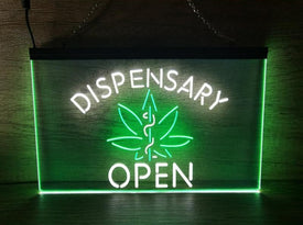 Dispensary Open Medical Marijuana Two Tone Illuminated Sign