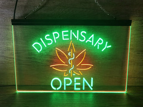 Image of Dispensary Open Medical Marijuana Two Tone Illuminated Sign