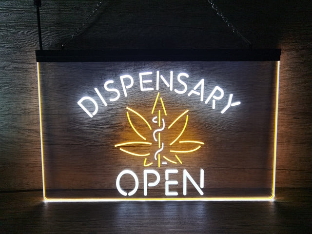Dispensary Open Medical Marijuana Two Tone Illuminated Sign