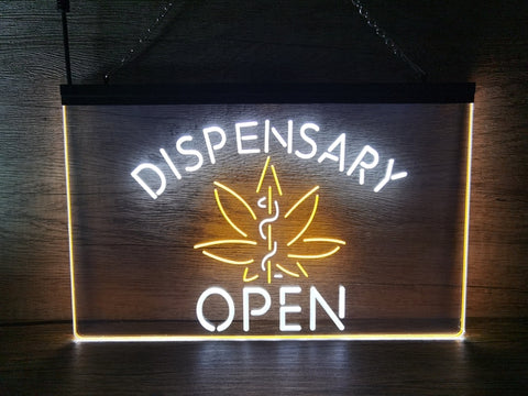 Image of Dispensary Open Medical Marijuana Two Tone Illuminated Sign