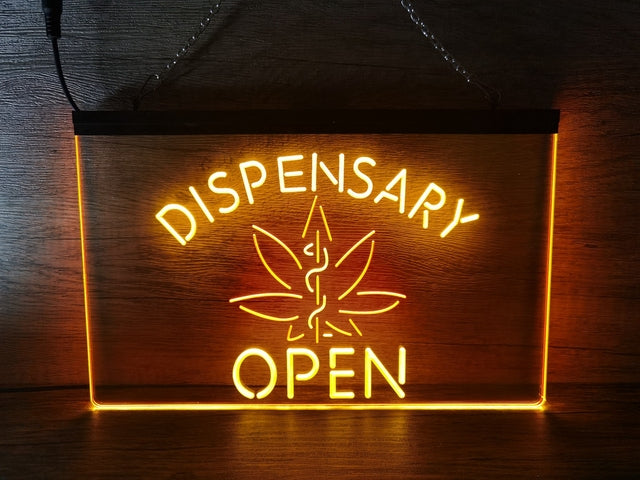 Dispensary Open Medical Marijuana Two Tone Illuminated Sign