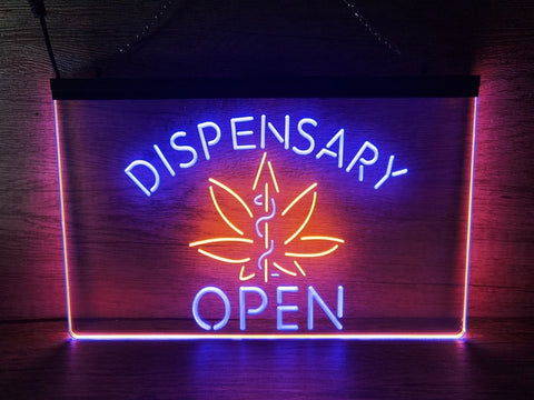 Image of Dispensary Open Medical Marijuana Two Tone Illuminated Sign