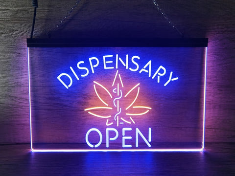 Image of Dispensary Open Medical Marijuana Two Tone Illuminated Sign
