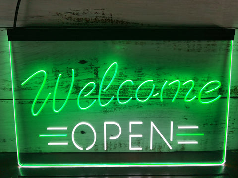 Image of Welcome Open Two Tone Illuminated Sign