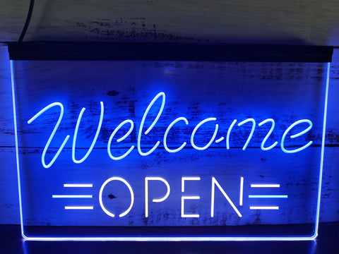 Image of Welcome Open Two Tone Illuminated Sign