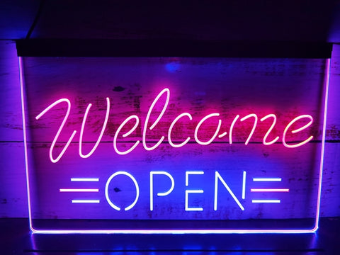 Image of Welcome Open Two Tone Illuminated Sign