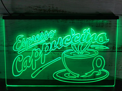 Image of Espresso Cappuccino Coffee Illuminated Sign