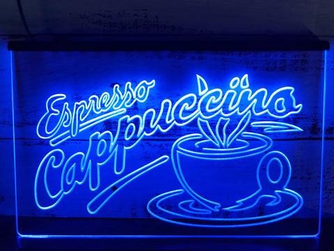 Image of Espresso Cappuccino Coffee Illuminated Sign