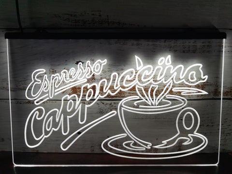 Image of Espresso Cappuccino Coffee Illuminated Sign