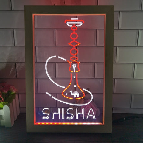 Image of Shisha Hookah Two Tone Sign - Luxury Framed Edition