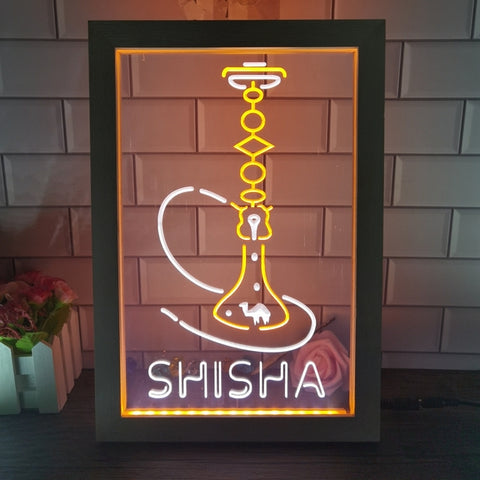 Image of Shisha Hookah Two Tone Sign - Luxury Framed Edition