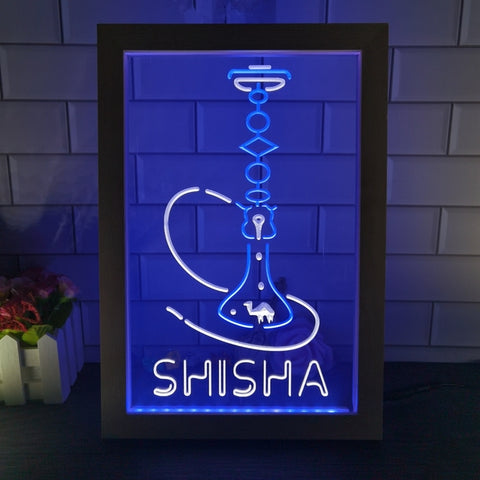 Image of Shisha Hookah Two Tone Sign - Luxury Framed Edition
