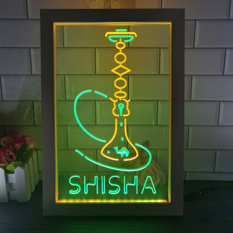 Image of Shisha Hookah Two Tone Sign - Luxury Framed Edition