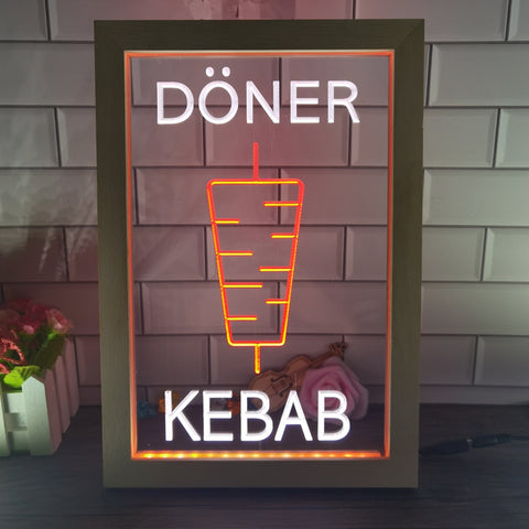 Image of Doner Kebab Two Tone Sign - Luxury Framed Edition