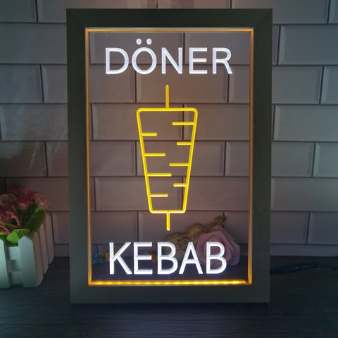 Image of Doner Kebab Two Tone Sign - Luxury Framed Edition