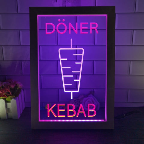 Image of Doner Kebab Two Tone Sign - Luxury Framed Edition